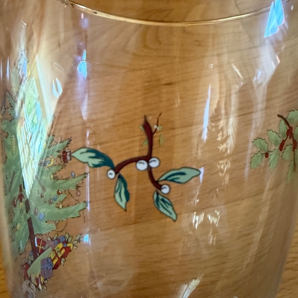 Spode Water Goblets 16 oz  Set of Seven (7) Christmas Tree Pedestal Gold Rim - Picture 12 of 15